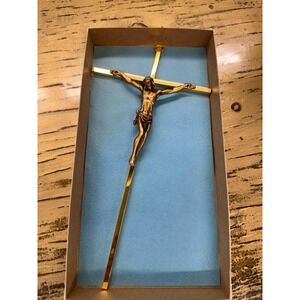 Vintage Gold Crucifix Wall Hanging in Original Box